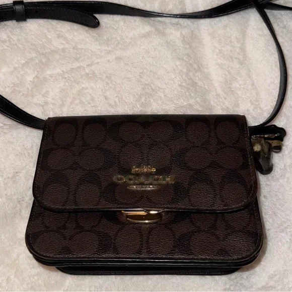 Coach Signature Brown Crossbody Bag - Picture 1 of 5